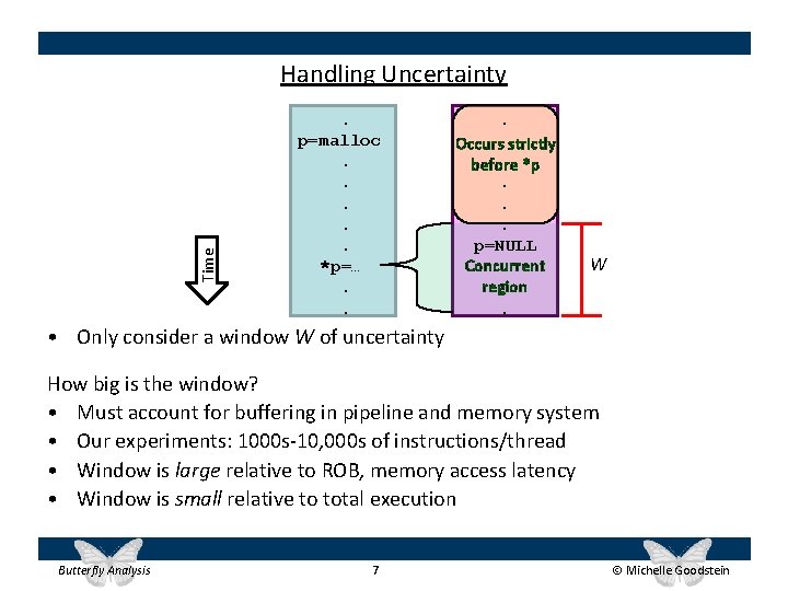 Time Handling Uncertainty. p=malloc. . . *p=…. . . Occurs strictly before *p. .