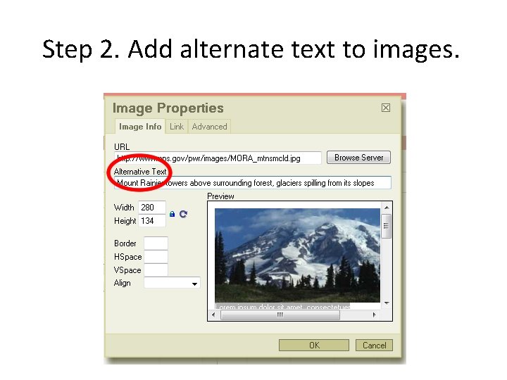 Step 2. Add alternate text to images. 