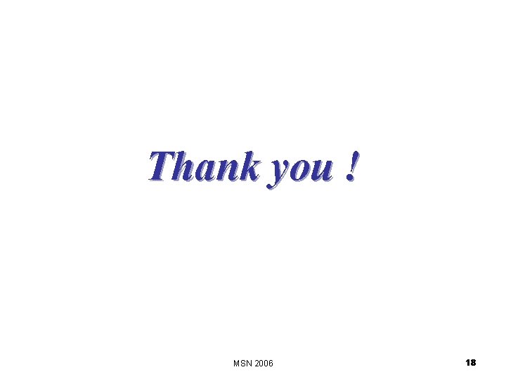 Thank you ! MSN 2006 18 