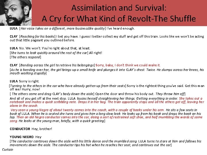 Assimilation and Survival: A Cry for What Kind of Revolt-The Shuffle LULA [Her voice