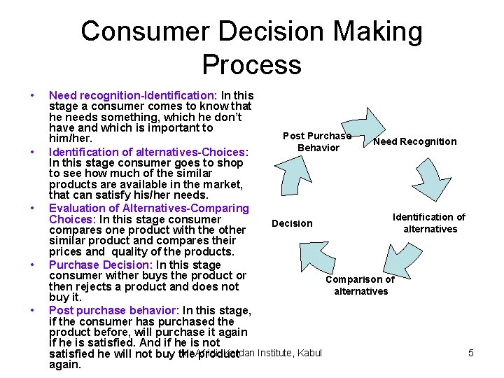 Consumer Decision Making Process • • • Need recognition-Identification: In this stage a consumer