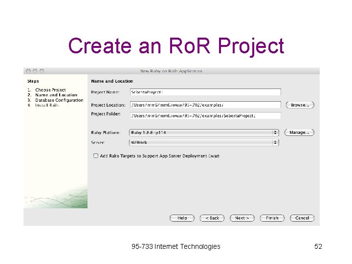 Create an Ro. R Project 95 -733 Internet Technologies 52 
