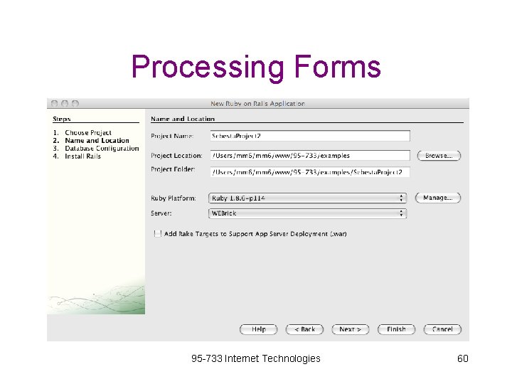 Processing Forms 95 -733 Internet Technologies 60 