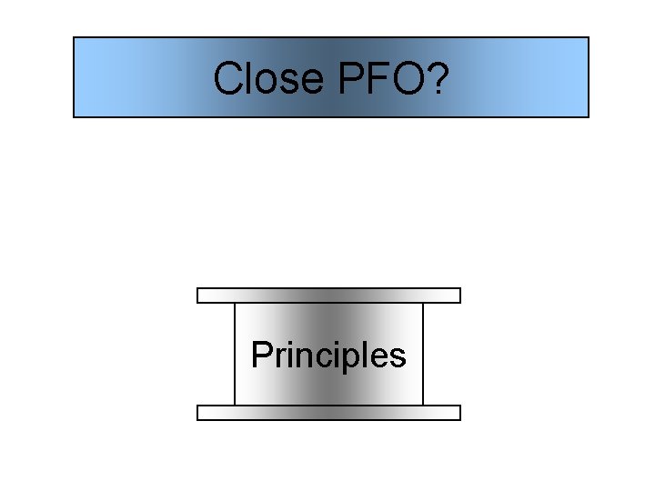 Close PFO? Principles 