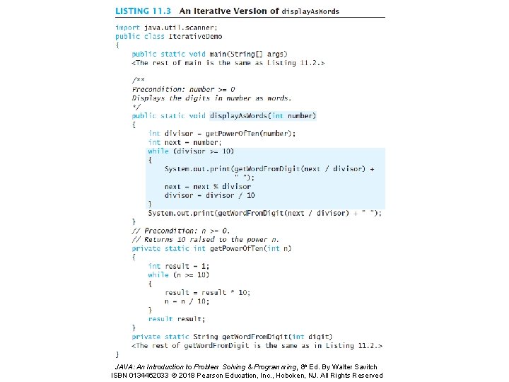 JAVA: An Introduction to Problem Solving & Programming, 8 th Ed. By Walter Savitch JAVA: An Introduction to Problem Solving & Programming, 8 th Ed. By Walter Savitch