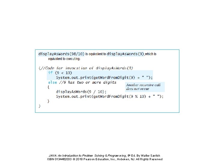 JAVA: An Introduction to Problem Solving & Programming, 8 th Ed. By Walter Savitch JAVA: An Introduction to Problem Solving & Programming, 8 th Ed. By Walter Savitch