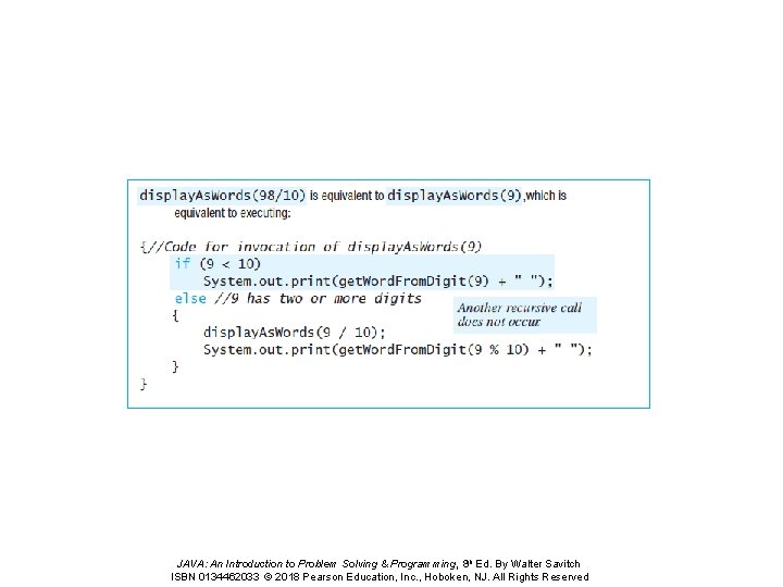 JAVA: An Introduction to Problem Solving & Programming, 8 th Ed. By Walter Savitch