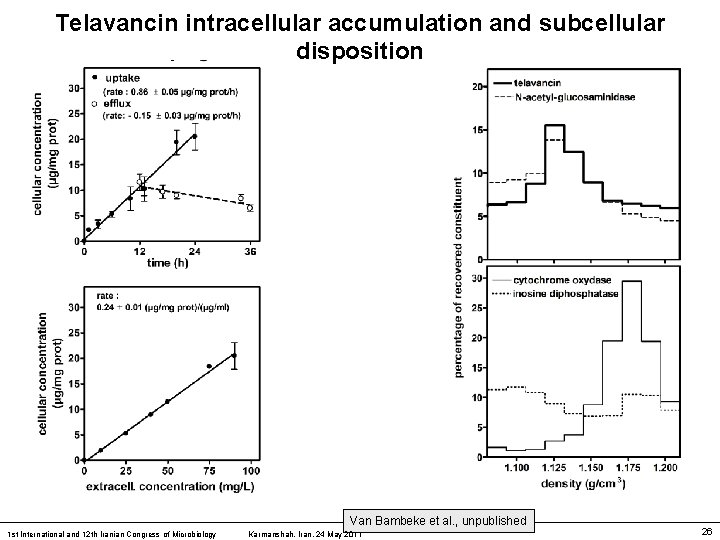 Telavancin intracellular accumulation and subcellular disposition Van Bambeke et al. , unpublished 1 st