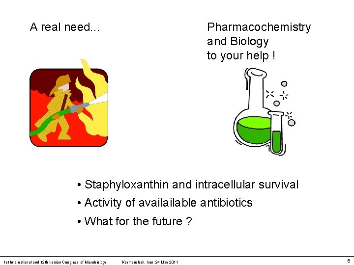 Pharmacochemistry and Biology to your help ! A real need. . . • Staphyloxanthin