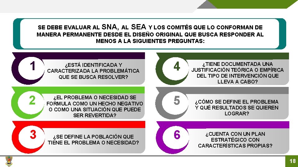 SE DEBE EVALUAR AL SNA, AL SEA Y LOS COMITÉS QUE LO CONFORMAN DE