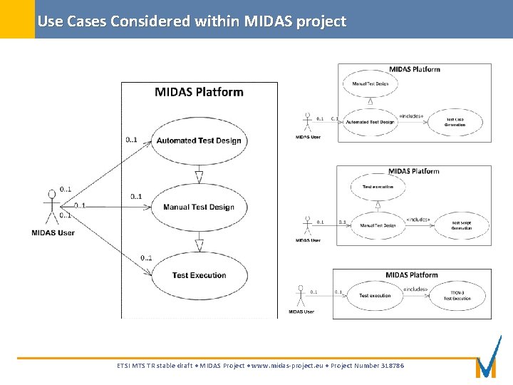 Use Cases Considered within MIDAS project ETSI MTS TR stable draft • MIDAS Project