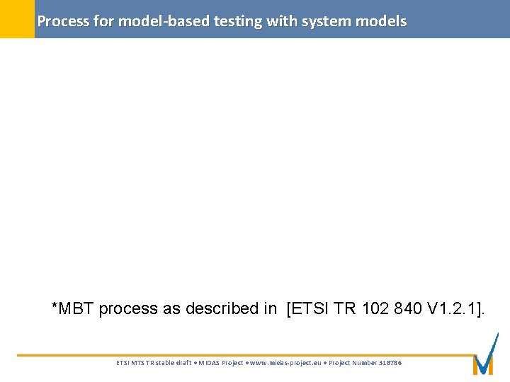 Process for model-based testing with system models *MBT process as described in [ETSI TR