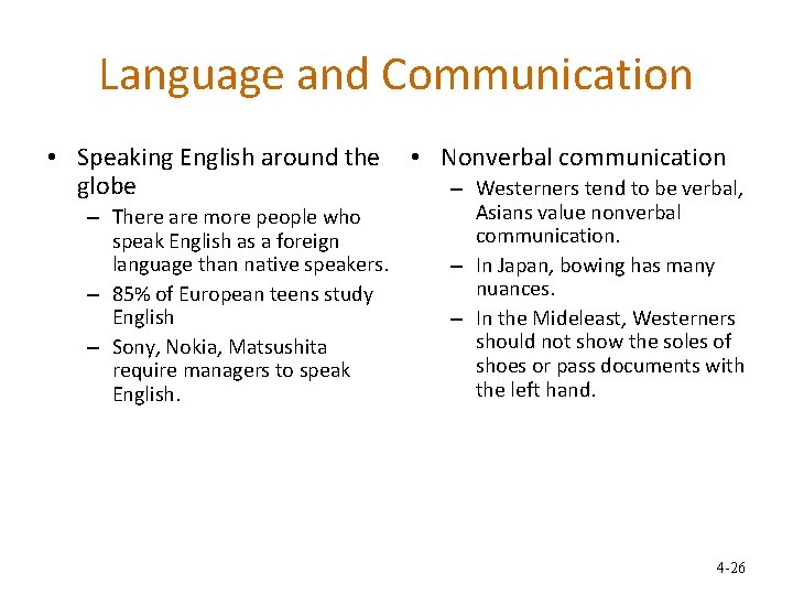 Language and Communication • Speaking English around the globe – There are more people