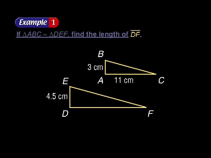 If ABC DEF, find the length of 