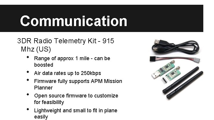 Communication 3 DR Radio Telemetry Kit - 915 Mhz (US) • • • Range
