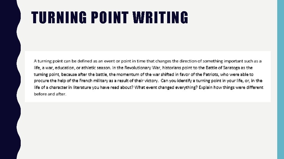 TURNING POINT WRITING 
