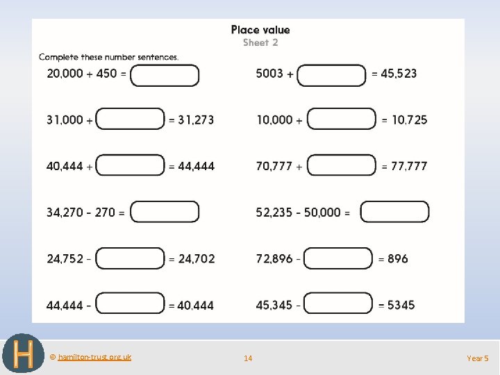 © hamilton-trust. org. uk 14 Year 5 