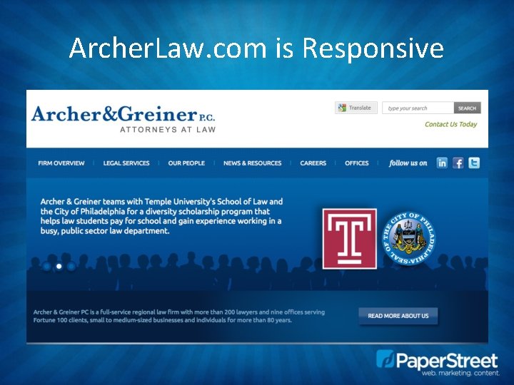 Archer. Law. com is Responsive 