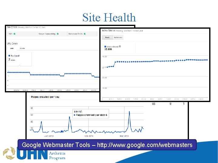 Site Health Google Webmaster Tools – http: //www. google. com/webmasters 