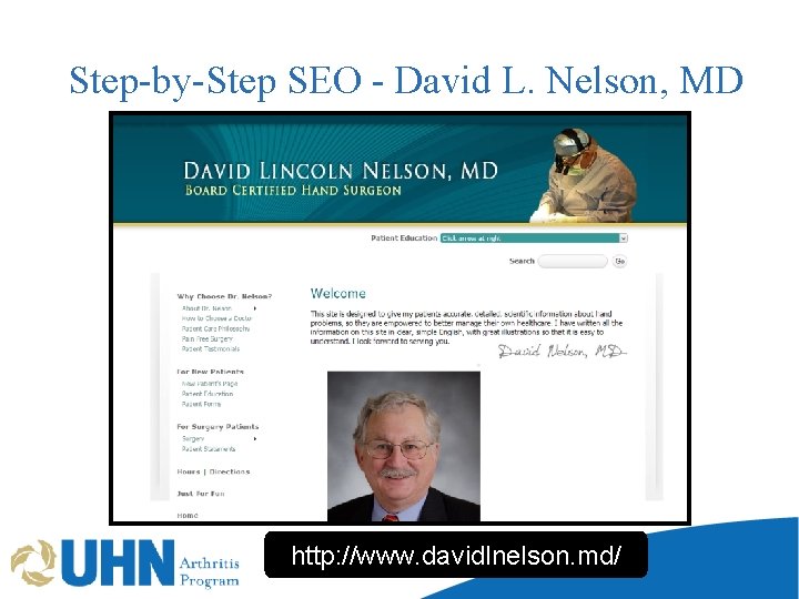 Step-by-Step SEO - David L. Nelson, MD http: //www. davidlnelson. md/ 
