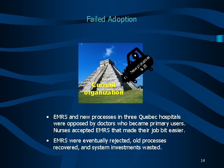 Failed Adoption es ss e oc pr IS ew & N Current organization •