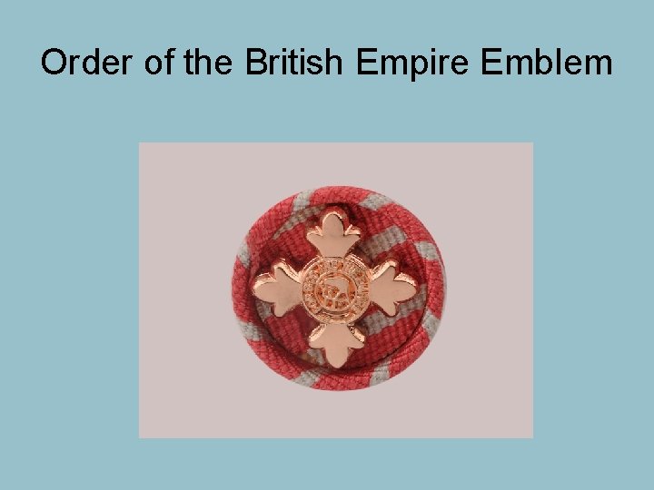 Order of the British Empire Emblem 