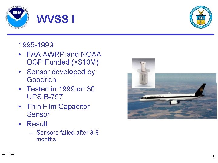 WVSS I 1995 -1999: • FAA AWRP and NOAA OGP Funded (>$10 M) •