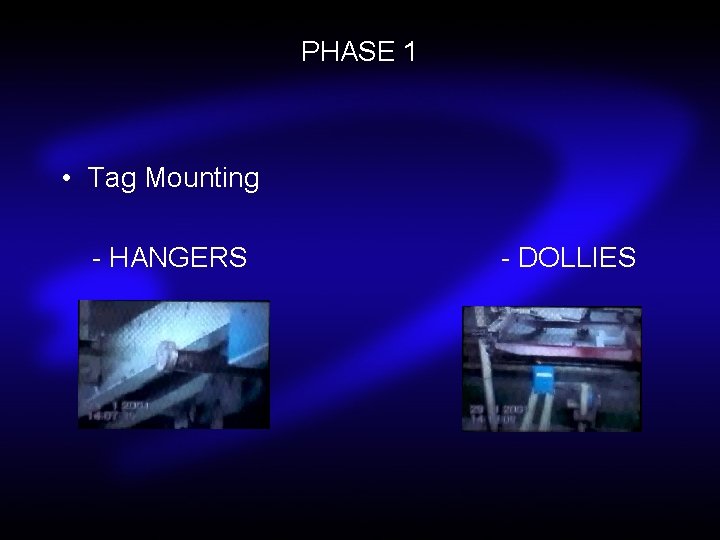 PHASE 1 • Tag Mounting - HANGERS - DOLLIES 