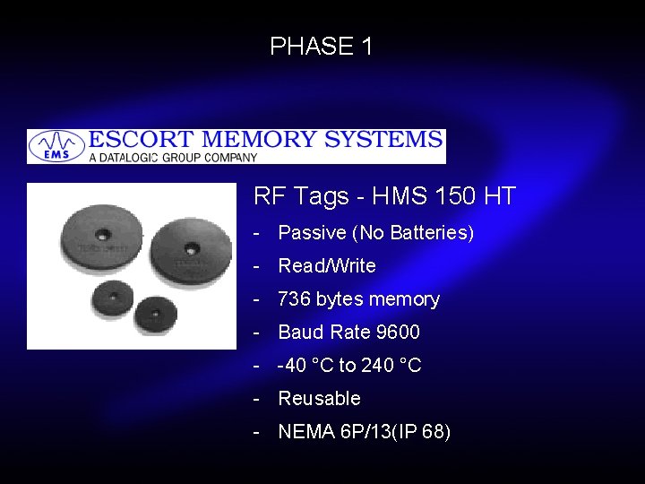 PHASE 1 RF Tags - HMS 150 HT - Passive (No Batteries) - Read/Write