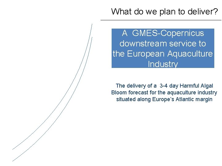 What do we plan to deliver? A GMES-Copernicus downstream service to the European Aquaculture