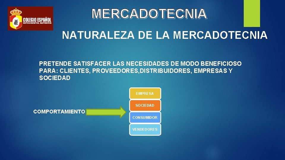 MERCADOTECNIA NATURALEZA DE LA MERCADOTECNIA PRETENDE SATISFACER LAS NECESIDADES DE MODO BENEFICIOSO PARA: CLIENTES,