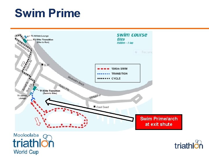 Swim Prime/arch at exit shute 