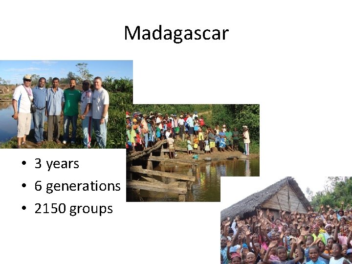 Madagascar • 3 years • 6 generations • 2150 groups 
