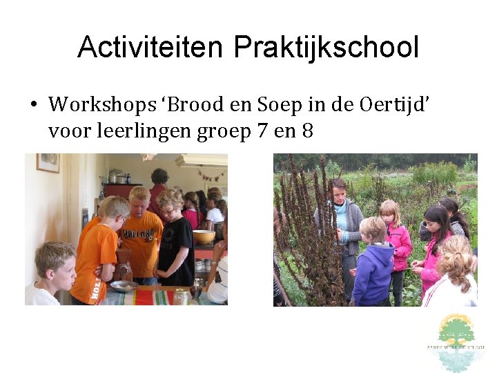 Activiteiten Praktijkschool • Workshops ‘Brood en Soep in de Oertijd’ voor leerlingen groep 7