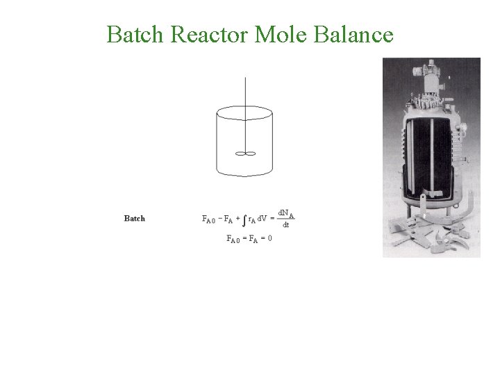 Batch Reactor Mole Balance 