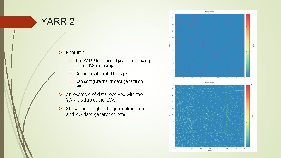 YARR 2 Features The YARR test suite, digital scan, analog scan, rd 53 a_readreg