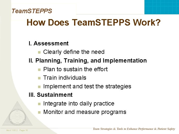 Team. STEPPS How Does Team. STEPPS Work? I. Assessment n Clearly define the need