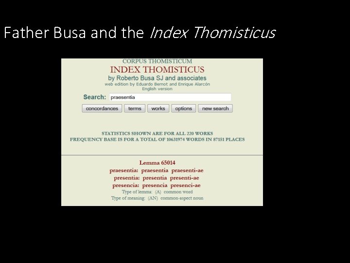 Father Busa and the Index Thomisticus 