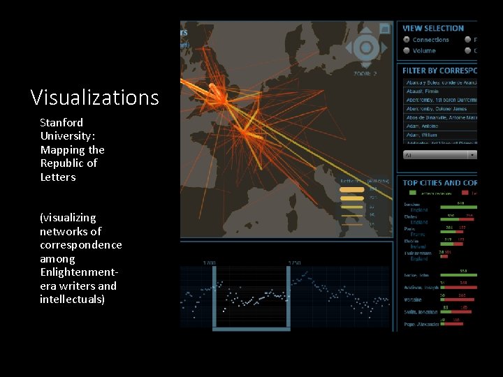 Visualizations Stanford University: Mapping the Republic of Letters (visualizing networks of correspondence among Enlightenmentera