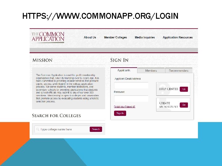 HTTPS: //WWW. COMMONAPP. ORG/LOGIN 