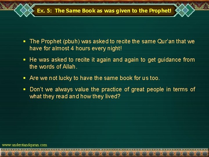 Ex. 5: The Same Book as was given to the Prophet! § The Prophet