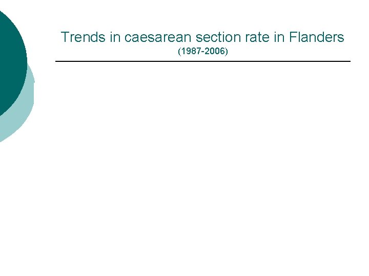 Trends in caesarean section rate in Flanders (1987 -2006) 