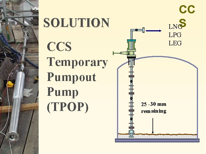 CC S LNG SOLUTION CCS Temporary Pumpout Pump (TPOP) LPG LEG 25 -30 mm