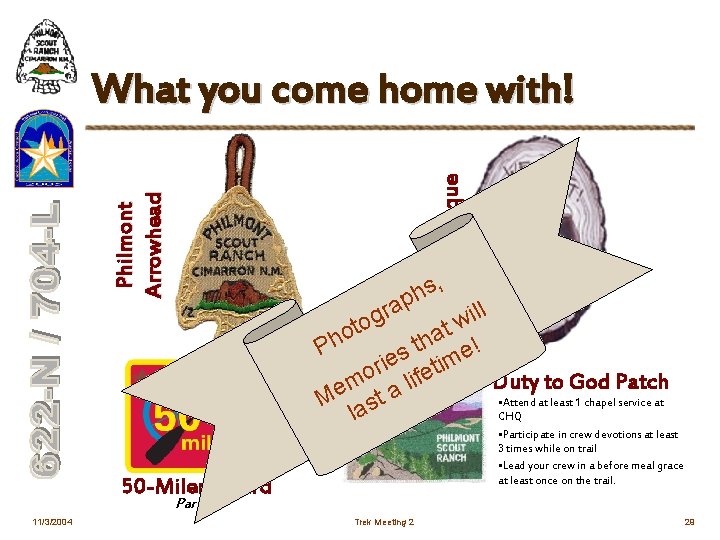 Philmont Arrowhead WAMI Plaque What you come home with! s, h p a r