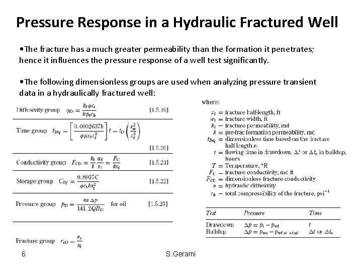 Pressure Response in a Hydraulic Fractured Well • The fracture has a much greater