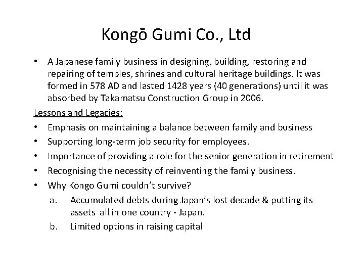 Kongō Gumi Co. , Ltd • A Japanese family business in designing, building, restoring