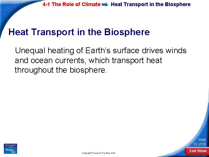 4 -1 The Role of Climate Heat Transport in the Biosphere Unequal heating of