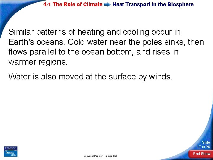 4 -1 The Role of Climate Heat Transport in the Biosphere Similar patterns of