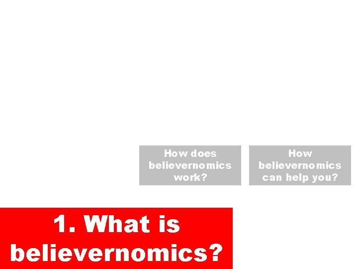How does believernomics work? 1. What is believernomics? How believernomics can help you? 