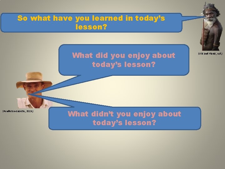 So what have you learned in today’s lesson? What did you enjoy about today’s